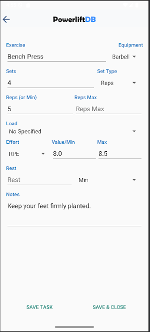 PowerliftDB Screenshot 2