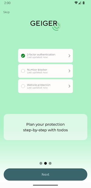 GEIGER App Screenshot 1