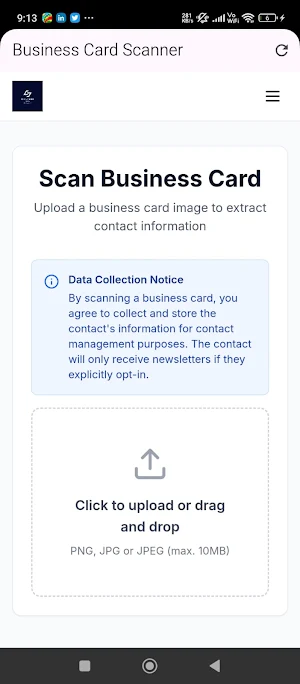 Business Card Scanner Screenshot 0