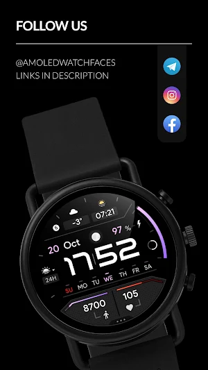 Awf TRON [dark] - watch face Screenshot 2