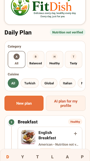 FitDish:Meal Planner Screenshot 0