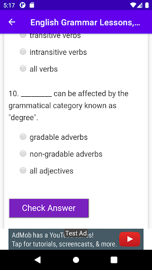 English Grammar Lessons, Tests and Quizzes Screenshot 3