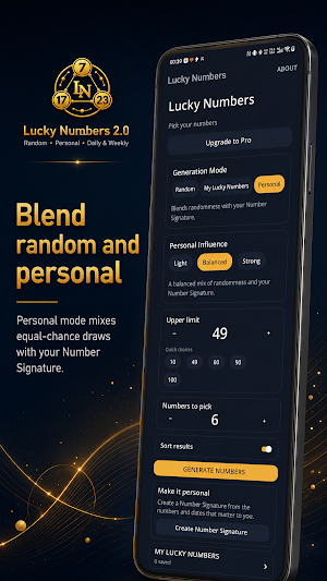 Lucky Numbers: Personal Picker Screenshot 3