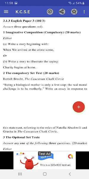 Kcse 2014: past papers. Screenshot 2