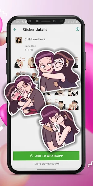 Cute couple stickers for WAStickersApp Screenshot 2