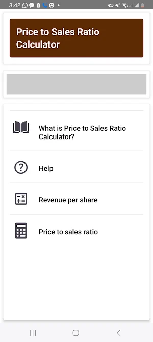Price to Sales Ratio Calc Screenshot 0