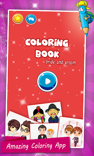 Bride And Groom Wedding Coloring Pages Game Screenshot 0