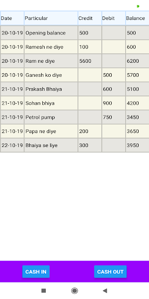Simple Cash Book Screenshot 0