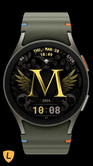Dark Alphabet Watch Face 098 Screenshot 1