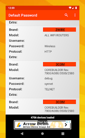 Router Default Password Screenshot 0