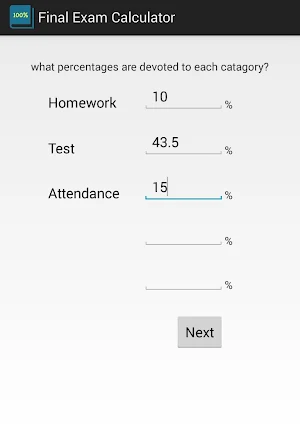Final Exam Calculator Screenshot 1