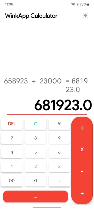WinkApp Calculator Screenshot 1