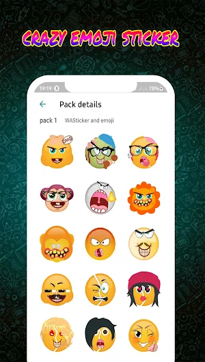 Crazy Emoji Stickers WASticker Screenshot 0
