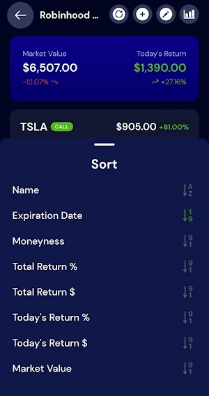 Stock Options Screenshot 1
