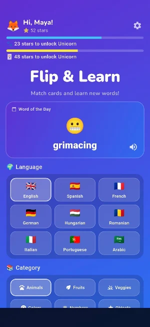 Flip & Learn: Word Card Game Screenshot 1