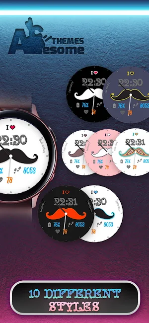 MUSTACHE - Dual Watch Face Screenshot 2