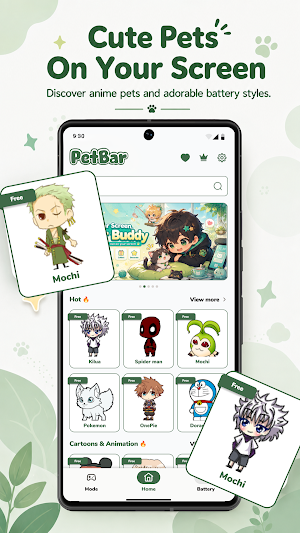 PetBar: Shimeji Emoji Battery Screenshot 1