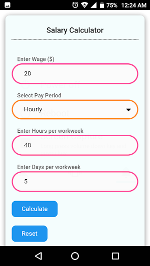 Salary, PayCheck & OverTime Calculator Screenshot 1