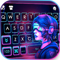 Neon Cyberpunk Keyboard Background