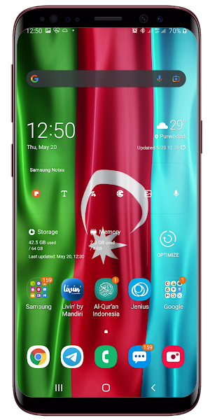 Azerbaijan Flag Live Wallpaper Screenshot 2