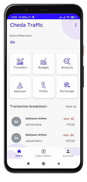 Cheda Traffic (Mpesa Analyser) Screenshot 1