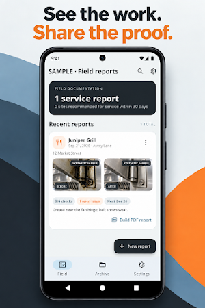 Hood Cleaning Reports Screenshot 0