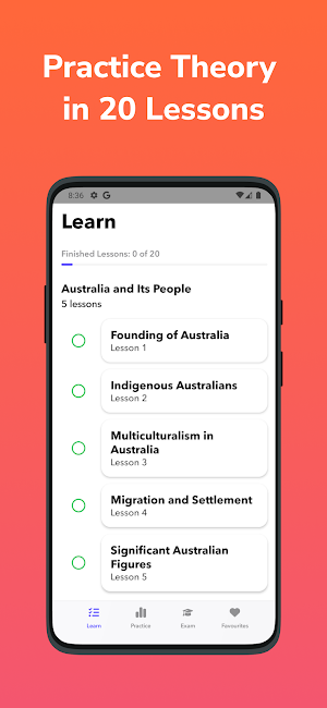 AU Citizenship Prep Test 2025 Screenshot 0