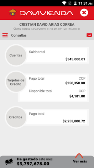 Davivienda Móvil Screenshot 2