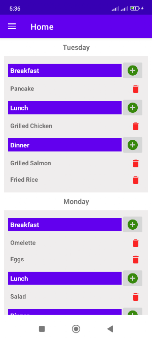 Meal Planner Screenshot 0