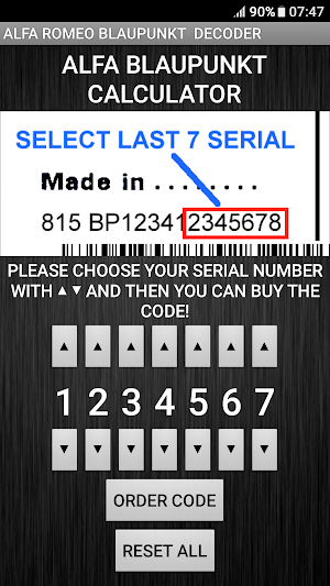 Blaupunkt Alfa Radio Code Decoder Screenshot 2