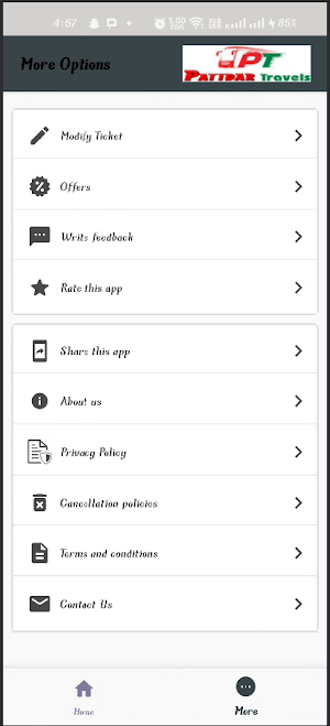 Patidar Travels Screenshot 1