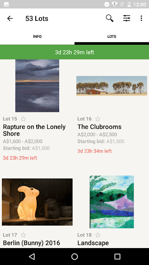Artists for Kids Auction Screenshot 2