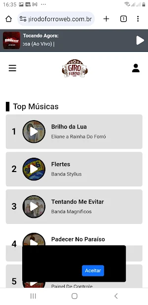 Rádio Giro Forró Web Screenshot 1