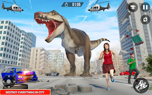 Angry Dino City Smasher:  Dinosaur Rampage Game 3D Screenshot 1