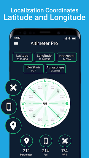 Altimeter Elevation & Compass Screenshot 2
