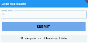 Dividing Head Calculator Screenshot 3