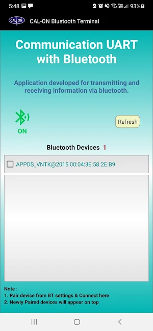 CAL-ON Bluetooth Application Screenshot 3