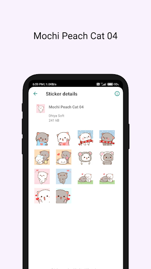 Mochi Peach Cat Stickers Screenshot 3