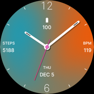 Pretty Blue Orange Watch Face Screenshot 3