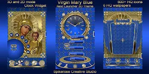 Virgin Mary Blue 3D Next Launcher theme Screenshot 1