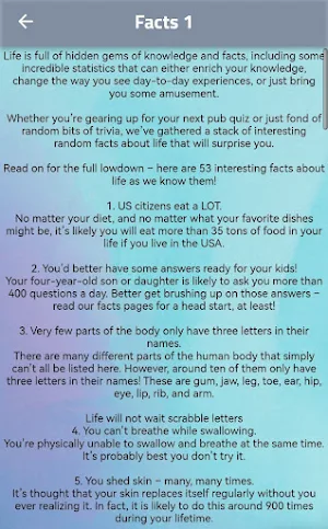 Facts about life Screenshot 2