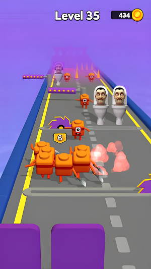 Toilet Monster: Cube Merge Screenshot 1