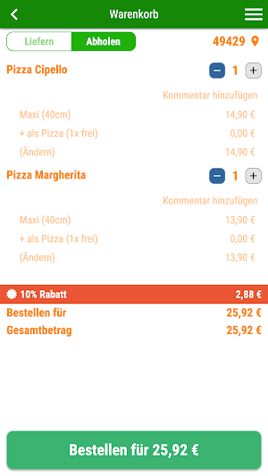 Milano Pizza & Burger Screenshot 1