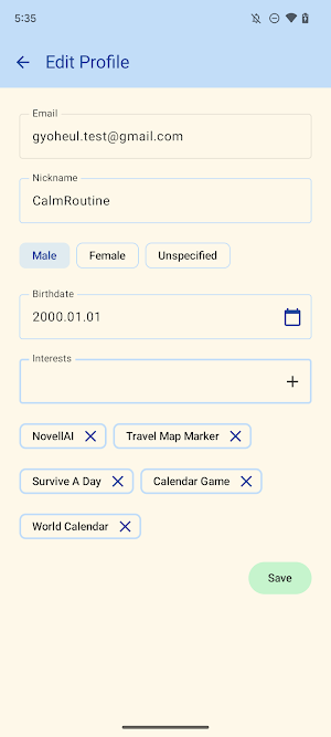 CalmRoutine Screenshot 1