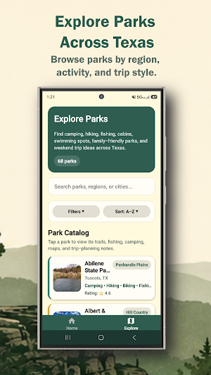 Texas Parks Explorer Screenshot 1