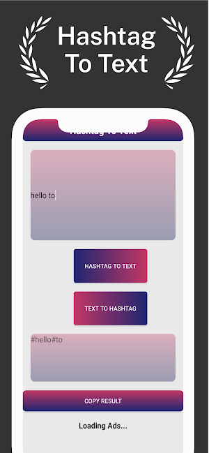 Dev Hashtag to text Screenshot 3