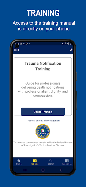 Trauma Notification Training Screenshot 3