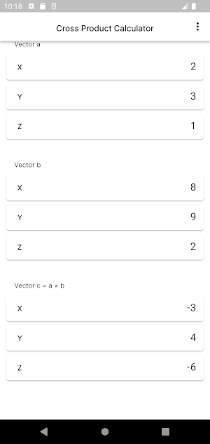 Cross Product Calculator Screenshot 1
