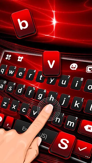 Red Flash 3D Keyboard Background Screenshot 1