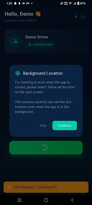 PDSSS Driver App Screenshot 2